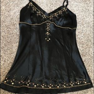 Black with Gold Stitching Dress Shirt